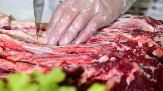 切牛腩牛肉实拍视频视频素材模板下载