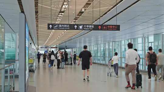 机场乘客 国内到达 行李提取 中转中心视频素材模板下载
