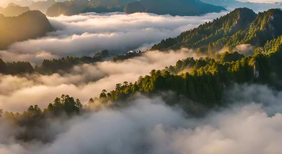 张家界山峰云海山脉日出风景云雾大自然奇峰