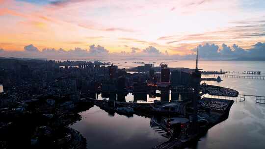 粤港澳大湾区澳门城市风光航拍