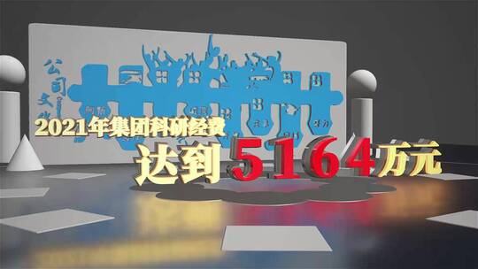 企业年报业绩汇报数据展示三维模板