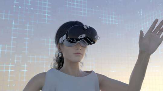 进入虚拟空间 VR眼镜  3D动画视频素材视频素材模板下载