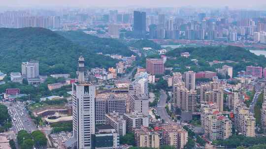 湖南长沙湘江江景高楼大厦车流交通航拍摩天视频素材模板下载