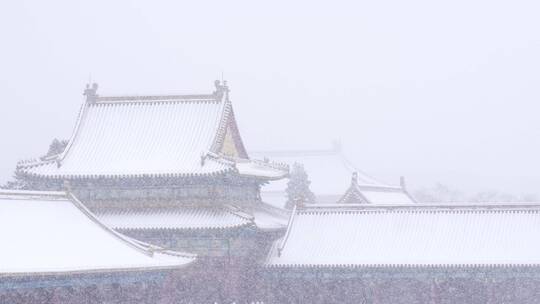 大雪中的故宫