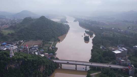 山区农村大河航拍超清4k