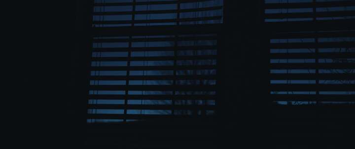 清晨窗户上的百叶窗