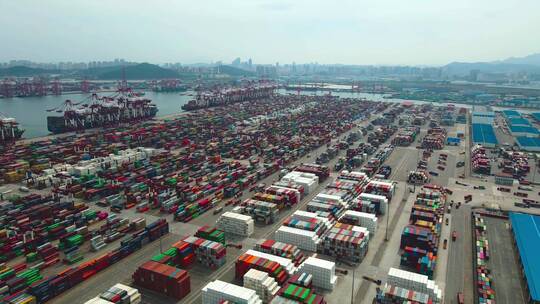 集装箱港口货运物流码头视频素材模板下载