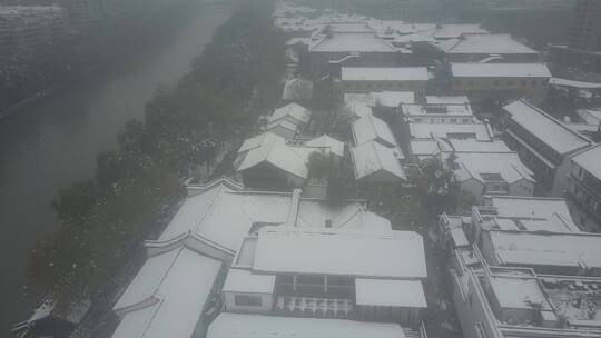 拱墅 大悦城 运河 杭州 胜利河美食街 雪景