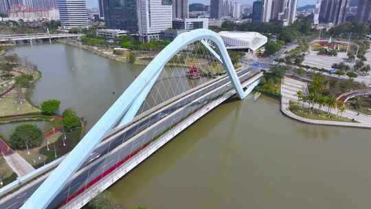 4K航拍广州南沙蕉门河4视频素材模板下载