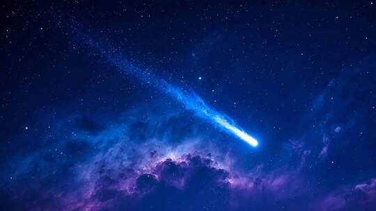 星空背景流星划过画面