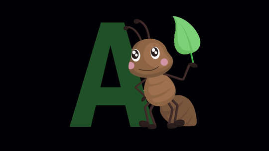 动物字母A动画视频素材模板下载