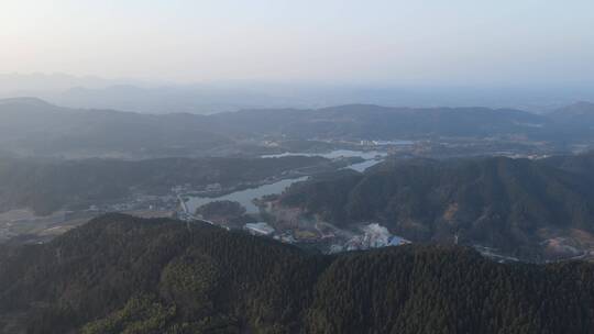 航拍 祖国 大好 河山 清晨 迷雾视频素材模板下载