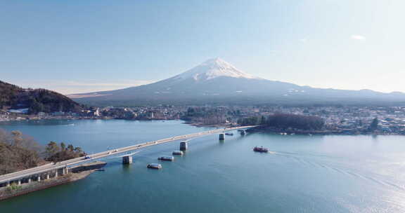 河口湖和富士山