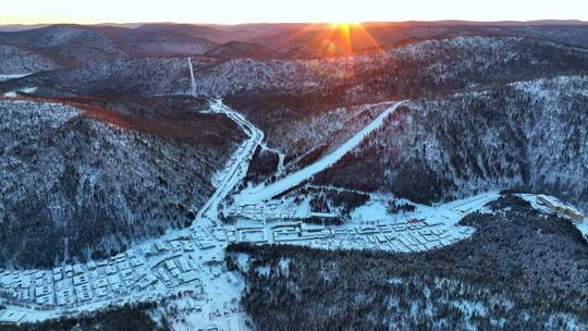 《高清4K60帧》牡丹江中国雪乡航拍