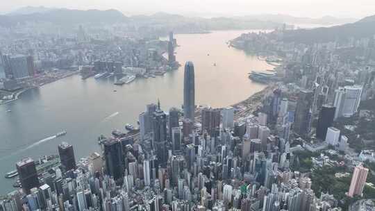 香港城市CBD航拍4K