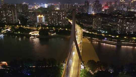 福州闽江两岸烟台山中洲岛江心公园CBD夜景