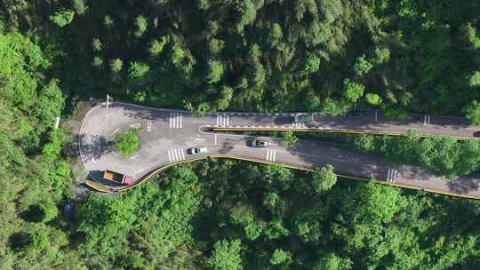 湘西矮寨大桥盘山公路航拍