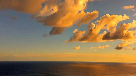 海上夕阳天空云彩景色