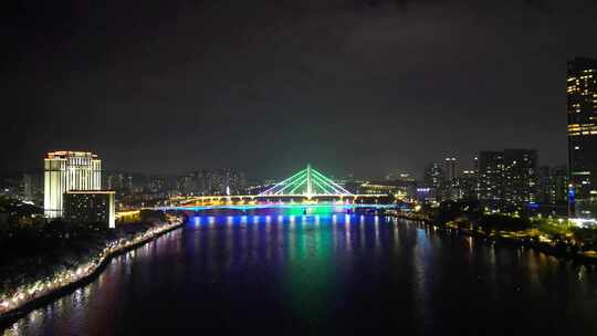 航拍惠州东江合生大桥夜景