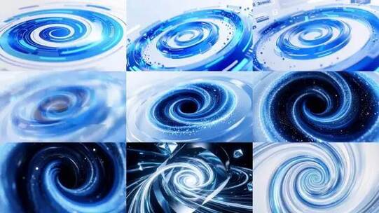 科技感蓝色漩涡圆形科技特效动画背景高清在线视频素材下载