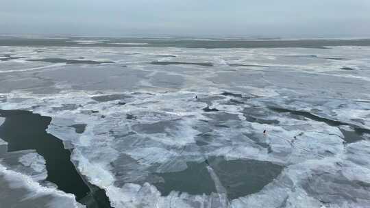 冻上冰的大海梯坝视频素材模板下载