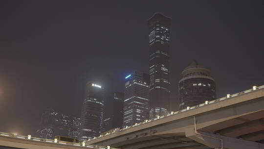 夜晚城市空镜 北京夜晚街景