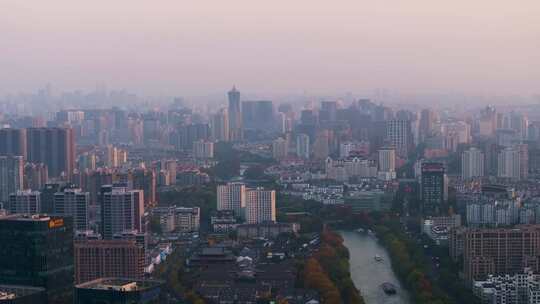 杭州京杭大运河河畔风光小河公园