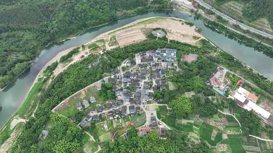 航拍福建宁德霍童古镇风光