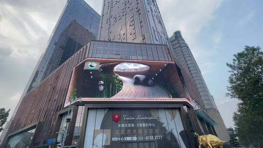 城市商业街街头裸眼3DLED高亮屏幕熊猫广告