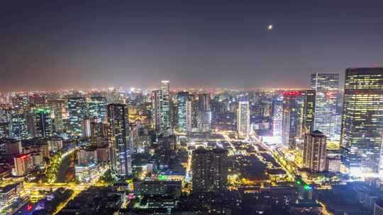 成都太古里IFS春熙路夜景航拍移动延时