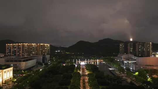 台州夜景航拍空镜