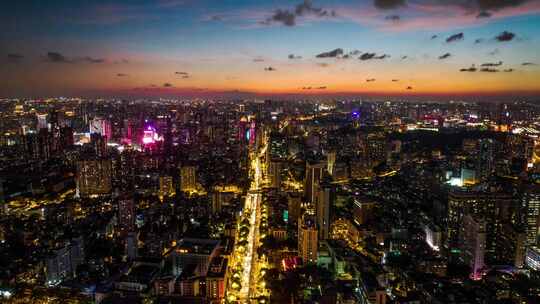 广州越秀区夜景晚霞