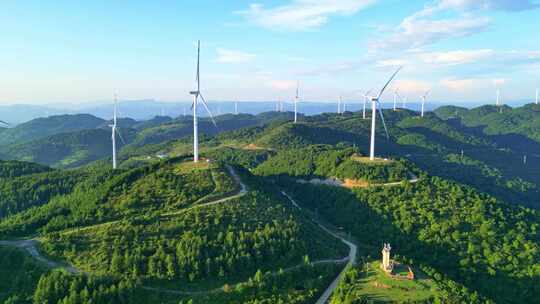 四川省广元市黑石坡新能源风力发电风车旅游