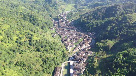 福建漳州南靖土楼古镇村落土楼航拍乡村