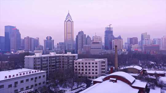 乌鲁木齐城市雪景延时