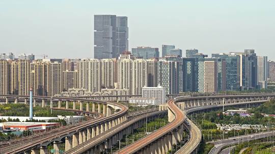 郑州东站高铁城市穿梭视频素材模板下载
