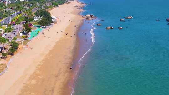 东海大海海边海水海浪沙滩海滩航拍风景唯美