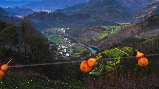 安徽黄山石潭油菜花