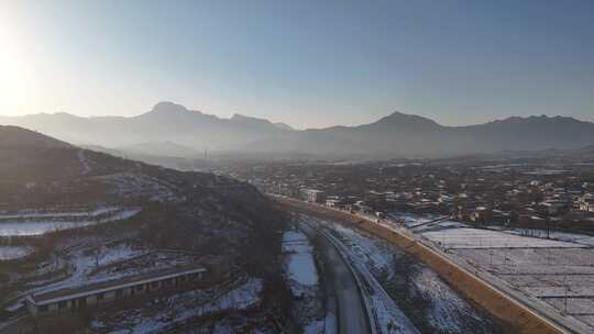 航拍雪景 唯美冬日空镜 立冬 冬至节气