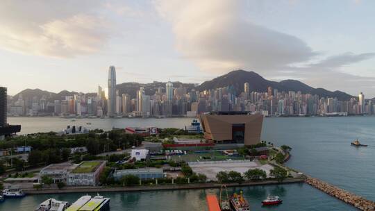 香港故宫文化博物馆大气航拍