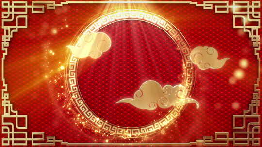 中国风红色喜庆新年背景视频素材模板下载