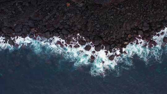 火山岩，波浪，破碎，大西洋