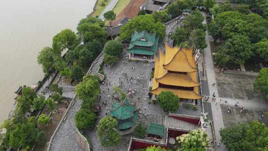 航拍湖南岳阳楼景区岳阳楼