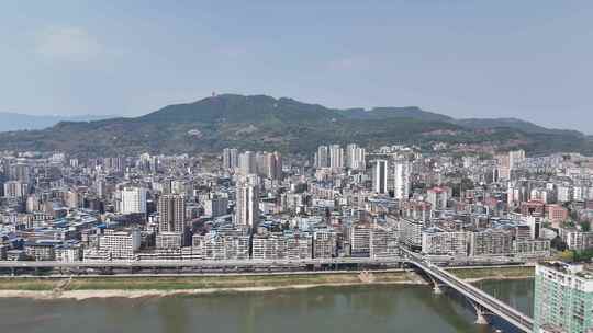 航拍四川达州建设达州大景