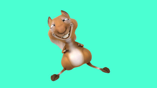 有趣的3D卡通松鼠跳舞（包括alpha通