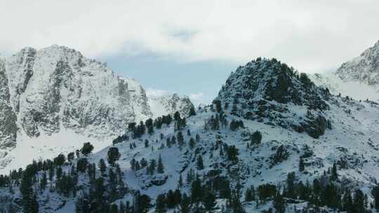 白雪覆盖，山脉，荒野，雪