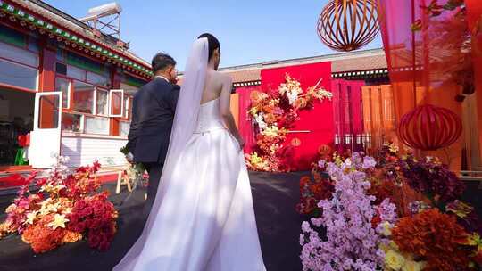 农村婚礼仪式喜庆场景