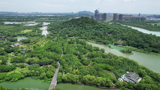 绍兴市梅山景区航拍风光