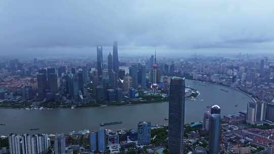 上海台风暴风雨来临前黑云压城航拍