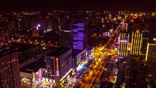 河北省邯郸市天鸿广场夜景延时